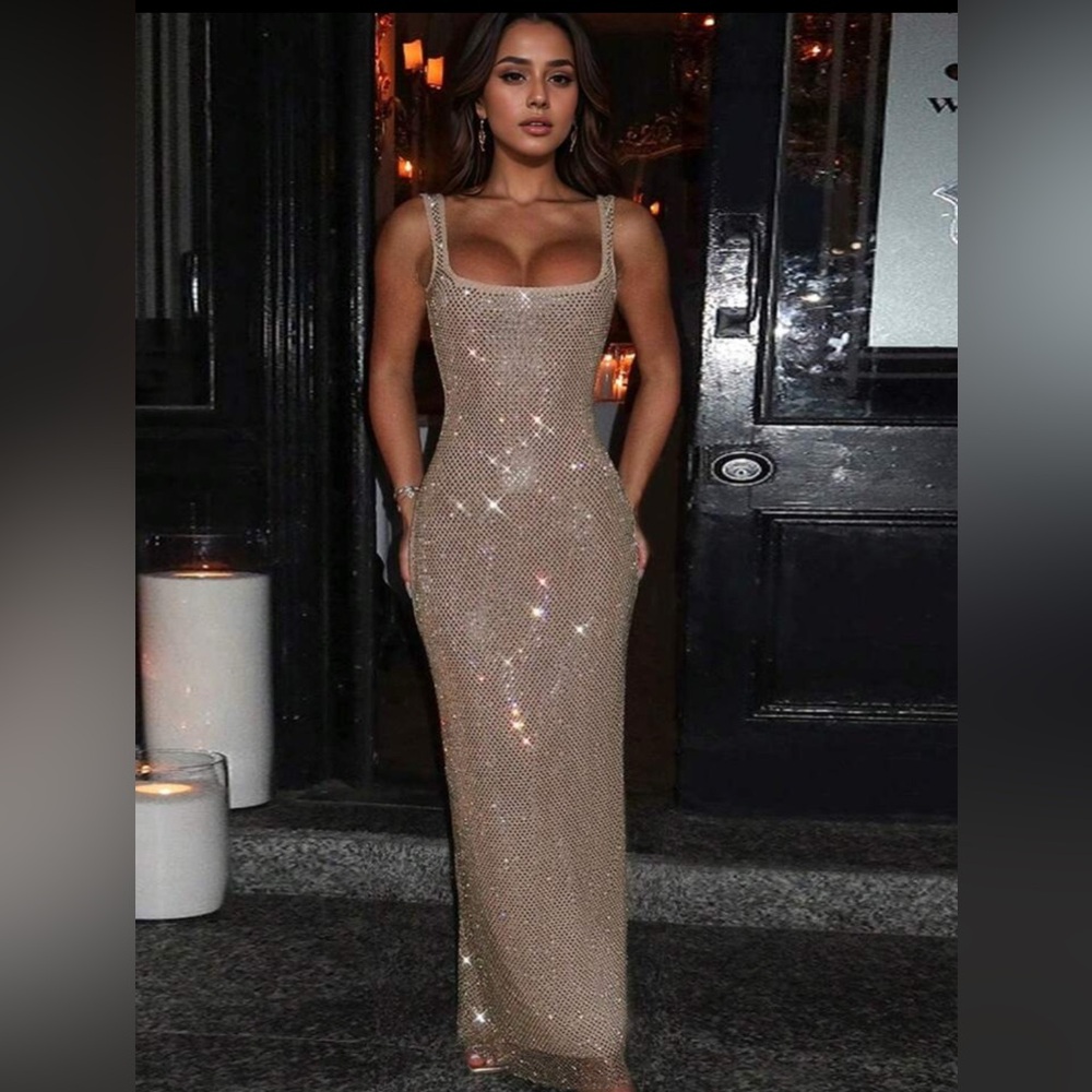 Elegant Rhinestones Evening Gown